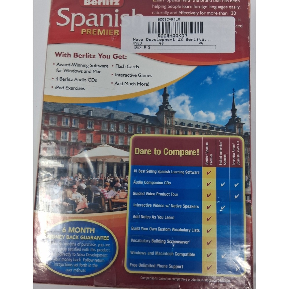 Berlitz Spanish Premier Language Learning Software Box Set CD ROMs iPod Exercise - Picture 2 of 7